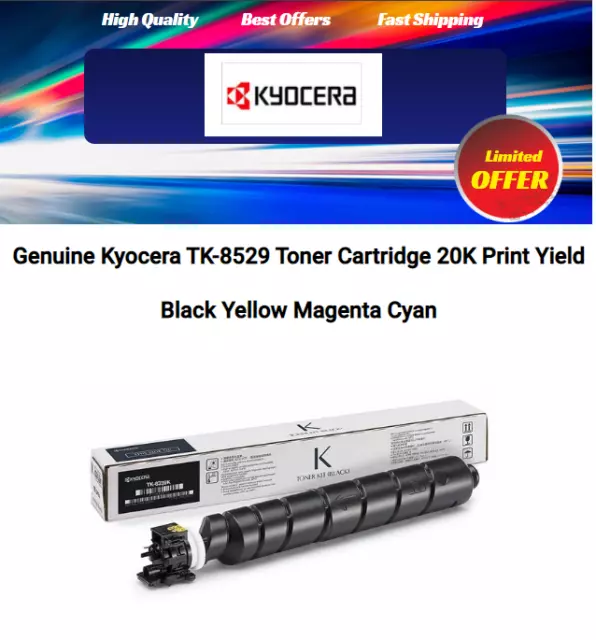 Genuine Kyocera TK8529 Toner Cartridge (4052ci,4053ci) Single Unit and Pack Of 4