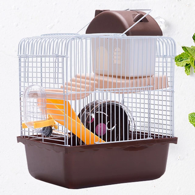 1pc hamster cage multifonction pratique portable à double couche cage villa 2