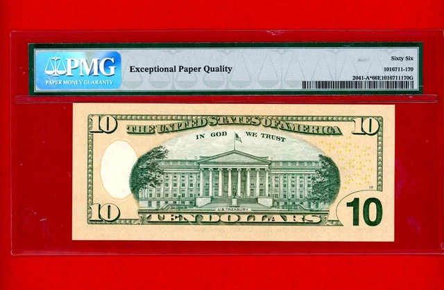 2004 $10 Star Note Fr 2004A Pmg 66 Epq Gem Unc S/N Ca 01434070 * 2