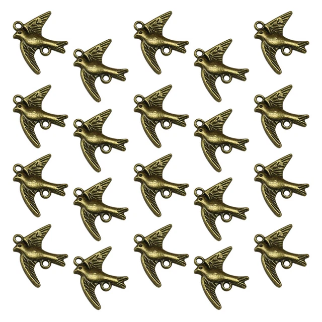 20 Stück Alloy Peace Dove Shape Anhänger Charms DIY Schmuckherstellung Zubehör f 12