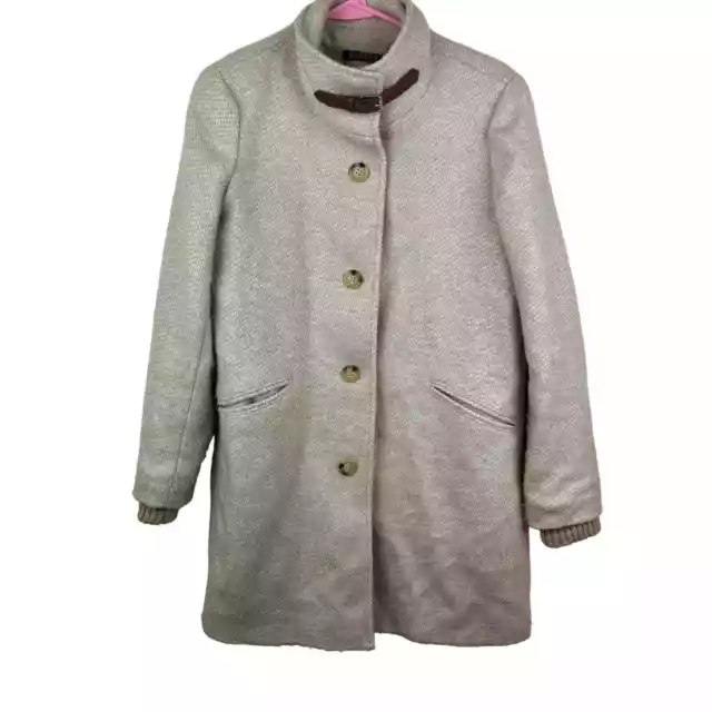 Lauren Ralph Lauren Wool Blend Long Cream Coat Womens Size: 4