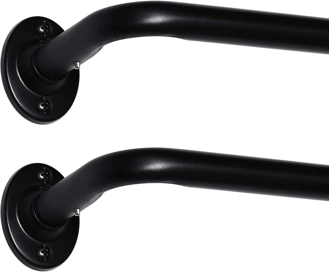 2 Pack Single Curtain Rods Wrap around Curtain Rods Set Room Darkening Wrap Curt