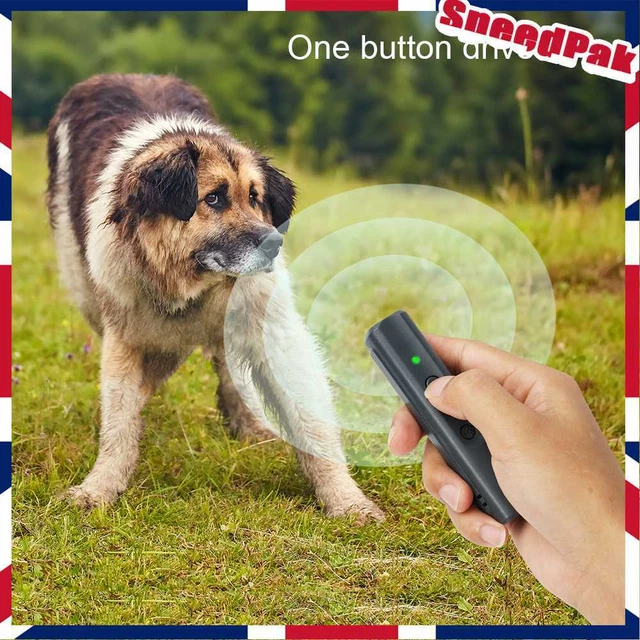 Entrenador de corteza ultrasónico de mano con linterna LED repelente de perros suministros para mascotas
