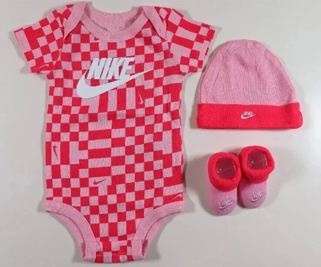 NIKE LOGO 3 PIECE INFANT SET OUTFIT - PINK -Purple DJ4455- BABY GIRL