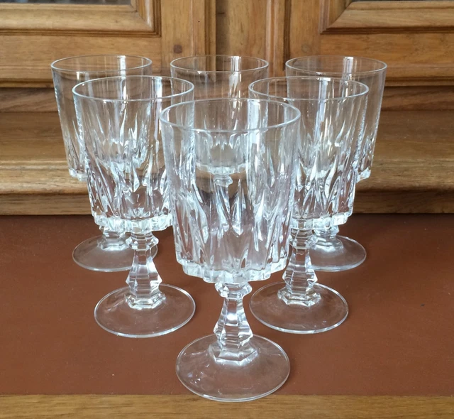 lot de 6 verres a vin rouge Cristal d'Arques modele Louvre occasion