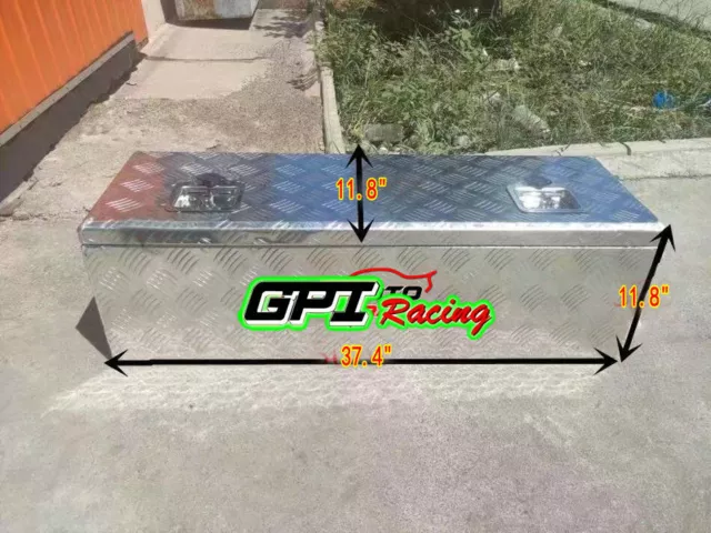 37.5"X12"X12" Aluminum Trailer Tongue Tool Box for Camper Flatbed Bed Truck ATV