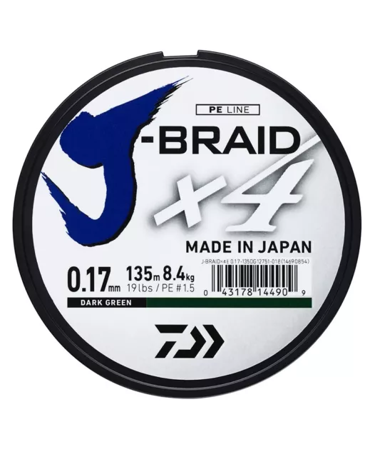 Daiwa 20 lb J-Braid X4 Island Blue Braided Line - JB4U20-150IB