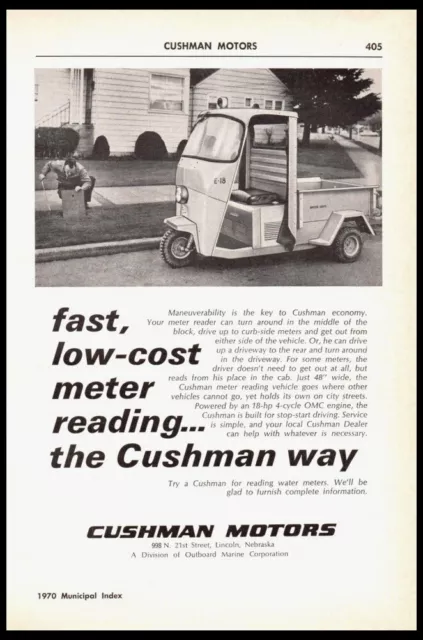 1970 Cushman Motors meter reading vehicle Lincoln NE-trade photo print ad