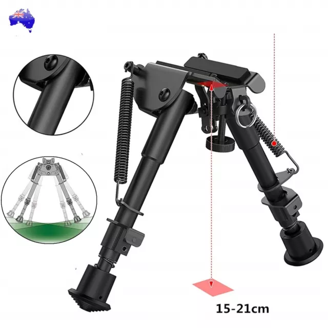 Adjustable 6"-9" Sniper Hunting Quick Deploy Rifle Bipod Shooting Sling Mount AU