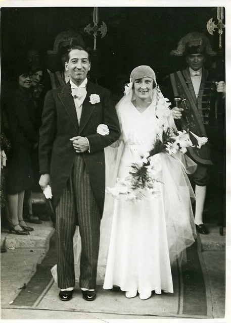 Sports Paris Simone de la Chaume & René Lacoste Wedding Old Photo 1930