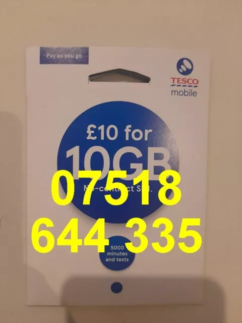 New Tesco Sim Card Very Good memorable VIP Gold easy mobile phone number 644 335