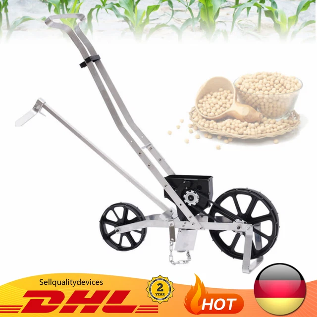 Handsämaschine Hand Sämaschine Dibbelmaschine Dibbelgerät  Schwarz / Silber DE