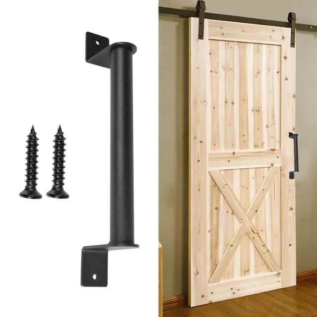 9" Sliding Barn Door Cylindrical Handle Cast Iron Pull Set Gate Garden Wood Door