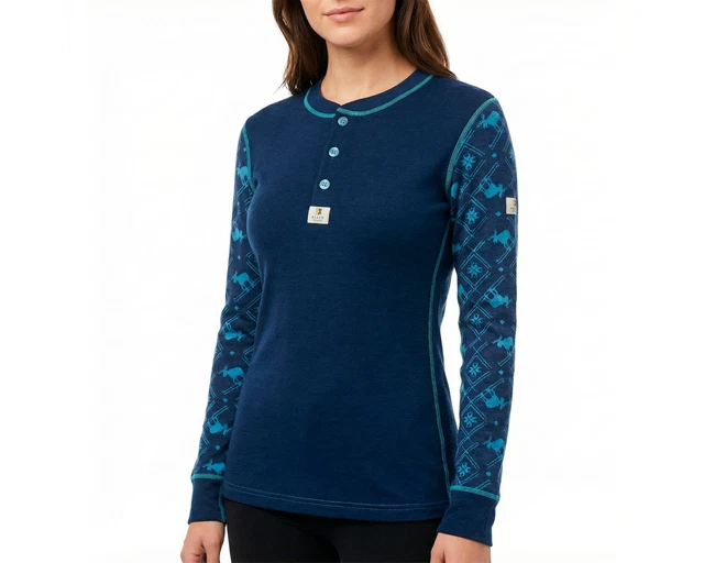 Woolcano Ensemble Thermique Enfant 100% Laine Mérinos, Haut et Pantalon Chauds pour Hiver, Ski, Patinage & Neige 190g/m² Gris Chiné 3-4