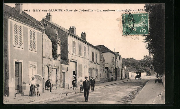 CPA Bry-sur-Marne, Rue de Joinville, The House Burned in 1870