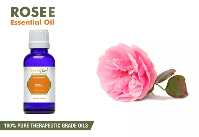 Rose Essential Oil 100% Pure Natural Aromatherapy Oils Therapeutic Grade