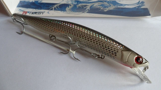 Leurre De Pêche Noeby NBL9049 – Poisson Nageur Flottant – 14,5cm 19g – Rouge & Blanc