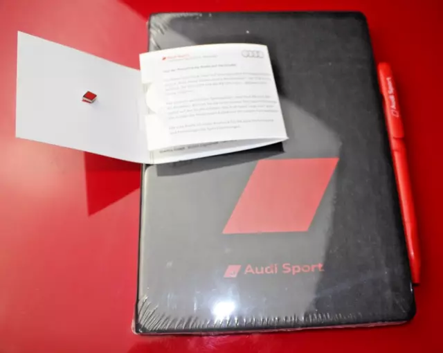 Audi Sport Set Notizbuch + Kugelschreiber + Pin original und Neu Quattro