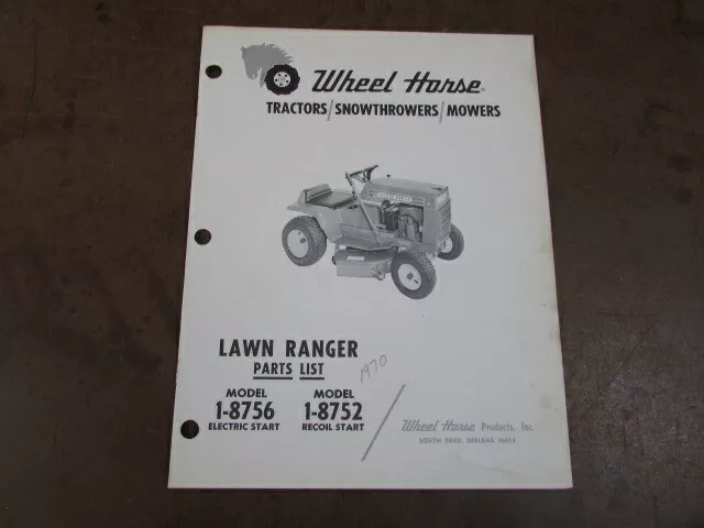 WHEEL HORSE 1 8756 1 8752 Lawn Manual tractors riding mower Lawn