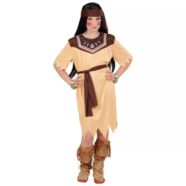 INDIANERIN KOSTÜM MÄDCHEN Karneval Fasching Indianer Frau Kleid Kinder Fest 0720