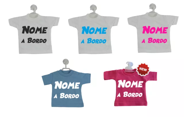 MINI T-SHIRT AUTO Bimbo Bimba A Bordo Con Nome Personalizzato