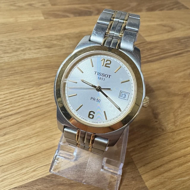 TISSOT PR50 MENS Watch J376/476 White Gold PicClick UK