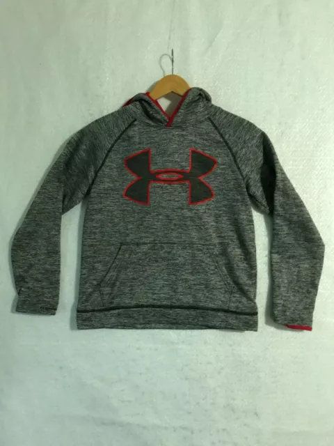 Under Armour Grey Long Sleeve Pullover Boys Hoodie Jumper Size Youth Large