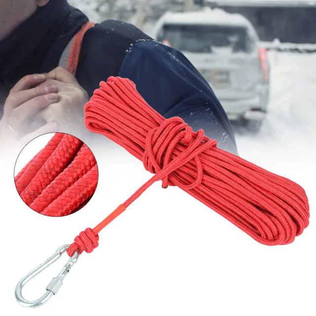 20M Fishing Strong Pull Force Treasure Hunting Salvage Rope With Carabiner HH0