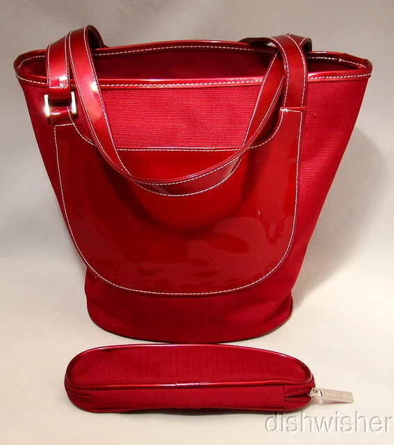 NEW ESTEE LAUDER Red Travel Handbag Shoulder Bag with Eyeglass