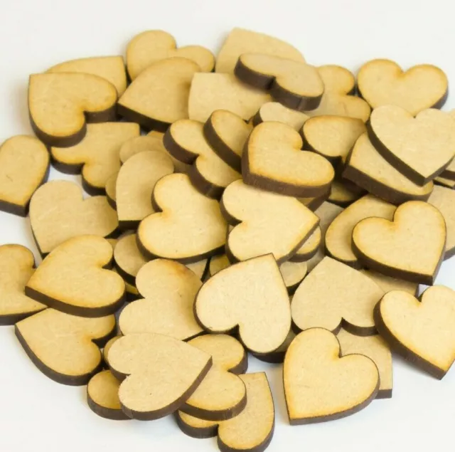 Wooden Love Hearts Shape Embellishments Craft Blank Wedding Decor Christmas mdf