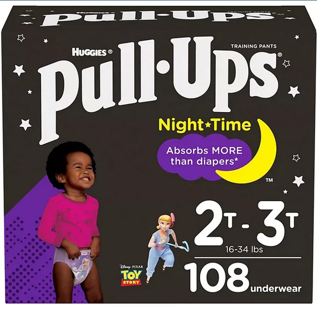 HUGGIES PULLUPS NIGHTTIME Training Underwear for Girls 2T3T 108 ct