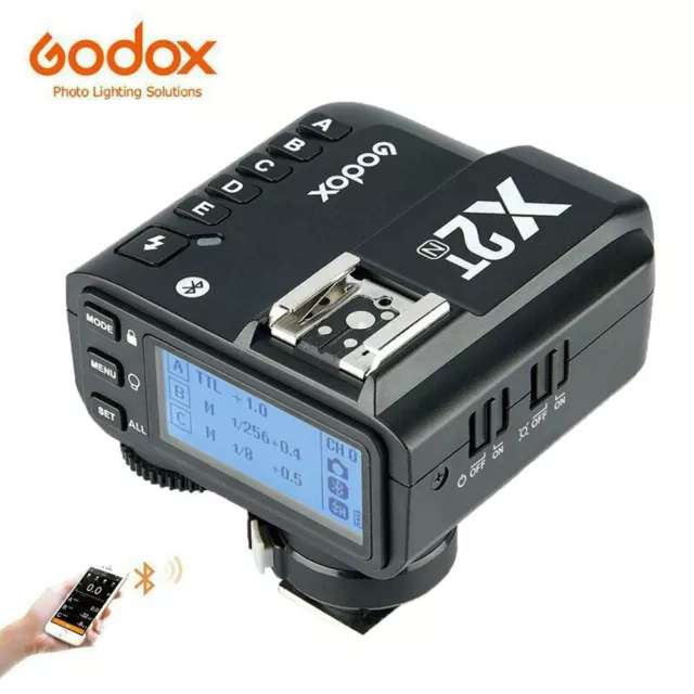 Godox X2T-N 2.4G TTL Bluetooth Blitzauslöser für Nikon Kamera Huawei Samsung