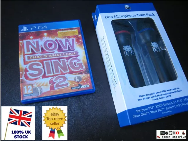 PS4 NOW THAT'S WHAT I CALL SING 2 + 2 NUEVOS Micrófonos USB KARAOKE PAL