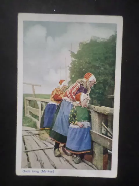 Cpa Pays-Bas, Costumes, Oude Brug (Marken), Vf Postcard