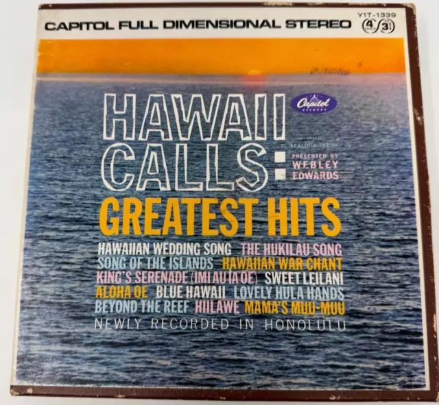 Hawaii Calls- Webley Edwards Greatest Hits Reel-To-Reel Tape TESTED