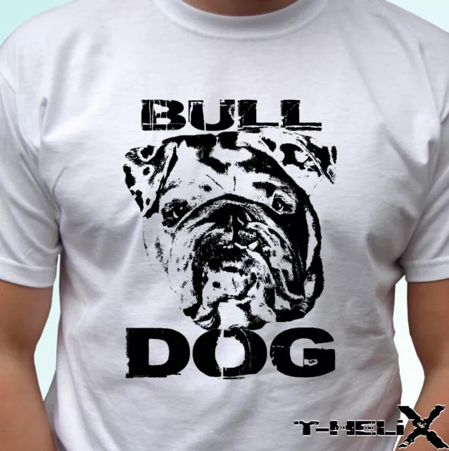 Bulldog b&w - dog t shirt top tee design - mens womens kids baby sizes