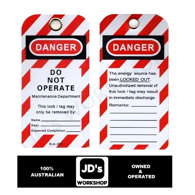 [10 PACK] SAFETY Caution Lock Out Repair Tag Red LOTO Danger Do Not ...