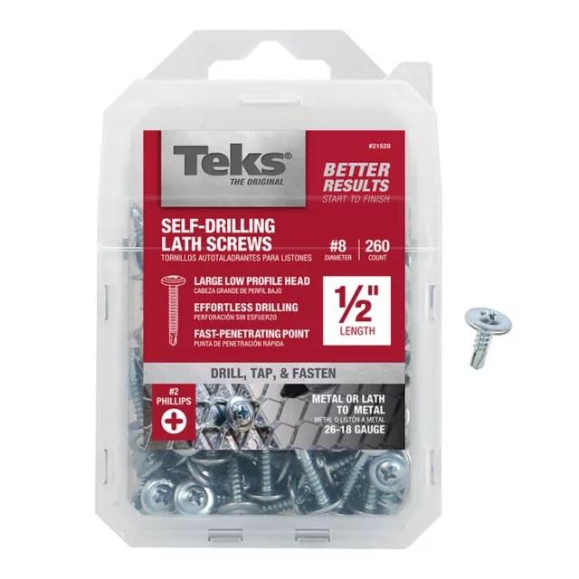 Teks No. 8  S X 1/2 in.   L Phillips Truss Head Lath Screws 260 pk