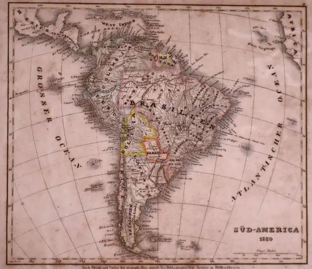 Dated 1830 Universal Atlas Map ~ SOUTH AMERICA - BRAZIL ~ (10x12)-#1308