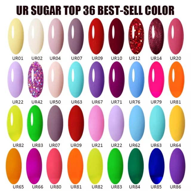 UR SUGAR TOP-35 Farben Gel Nagellack Pailletten Glitzer Nagel Lack Base Top Coat