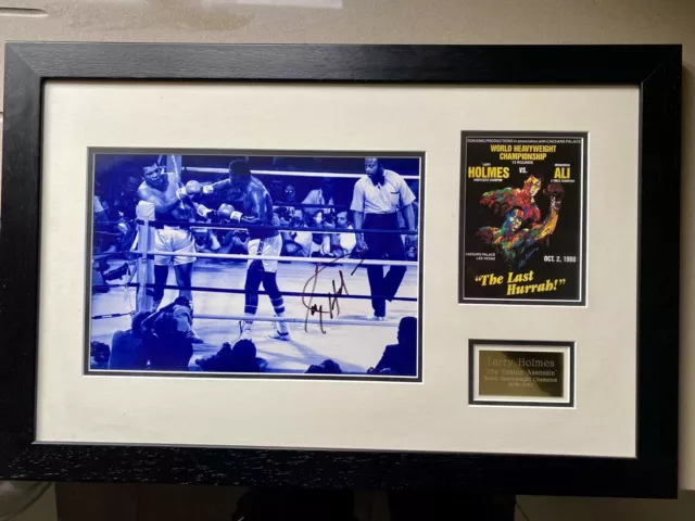 Larry Holmes Signed Photograph The Last Hurrah Against Muhammed Ali October 1980