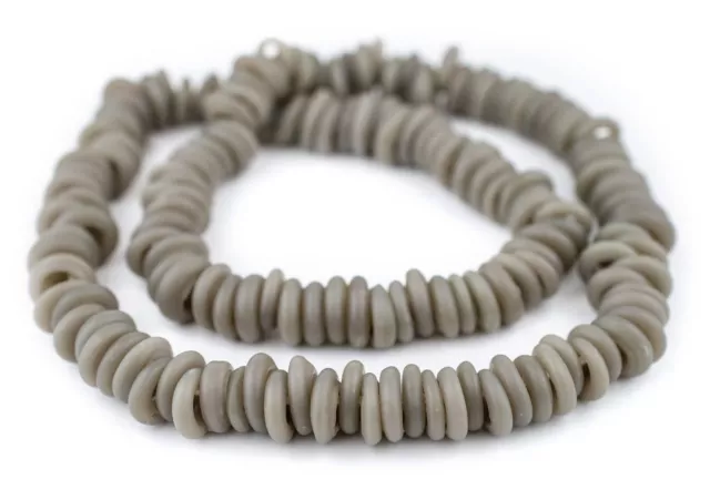 Groundhog Grey Annular Wound Dogon Beads 14mm West Africa African Brown Ring