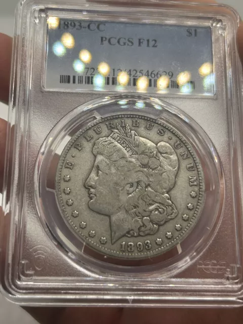 1893-CC Morgan Silver Dollar Key Date - PCGS F12! Rare! Good Eye Appeal***