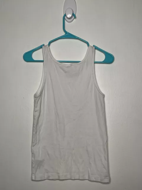 Petit Bateau Tank Top Girls Size 18 Yrs White Gold Dotted Sleeveless 2