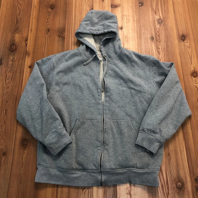 Weatherproof Gray Sherpa Lined Full Zip Hooded Sweat Jacket Men's Size L