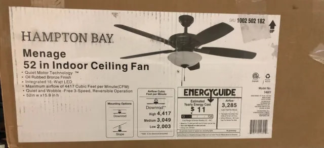 Hampton Bay Menage 52" Integrated LED Low Profile Oil Rubbed Bronze Ceiling Fan