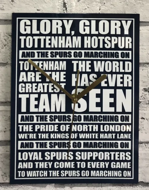 Novelty Wall Clock, Tottenham Hotspur, Spurs, Football Song, Man Cave, Home.
