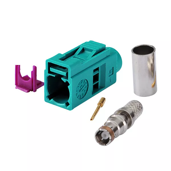 Fakra Z Female Jack Crimp Connector Waterblue /5021 Neutral Coding RG58 LMR195