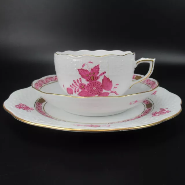 Herend Porzellan Teegedeck Serie Apponyi Purpur Chinese Bouquet Raspberry Set