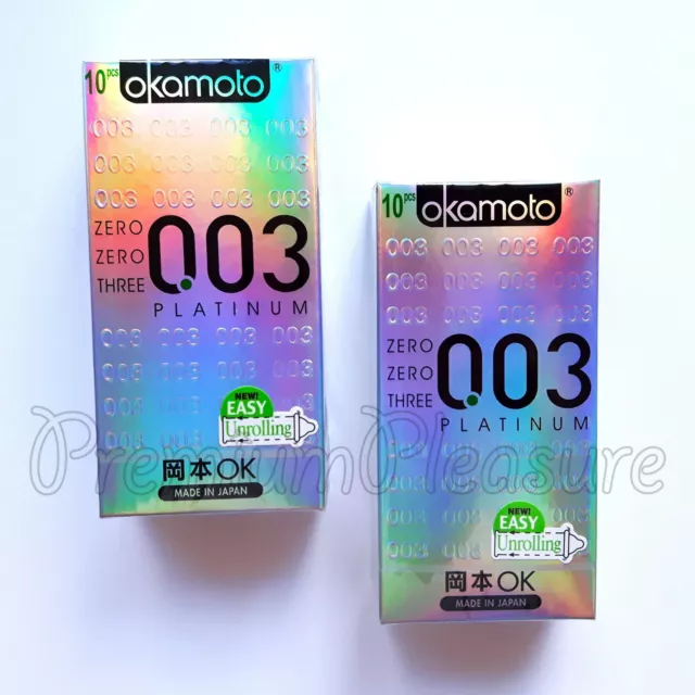 Okamoto 003 PLATINUM Kondome 0.03 Dicke Super Ultradünn 2 Verpackung Mit 20 St.